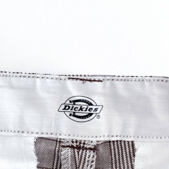 Dickies Womens Houndstooth Straight Trouser Pants Brown Size 8R - Picture 6 of 12